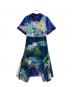 VIVIENNE TAM（ヴィヴィアンタム）の古着「Night blooming waterlily print ドレス」｜ブルー