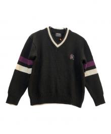 UNALLOYED（アナロイド）の古着「コラボレーションVネック長袖ニット」｜ブラック