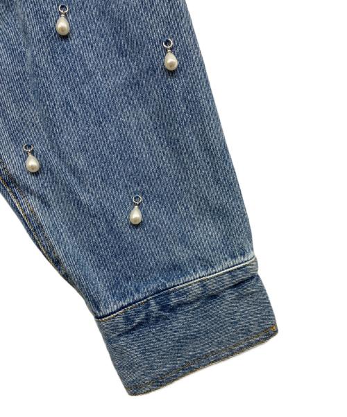 JOSE MOON（ジョゼムーン）JOSE MOON (ジョゼムーン) OVER DENIM JACKET with PEARL インディゴ サイズ:Fの古着・服飾アイテム