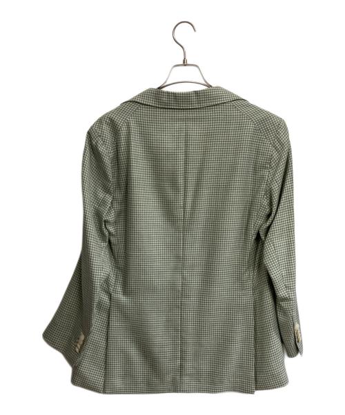 TAGLIATORE（タリアトーレ）TAGLIATORE (タリアトーレ) 千鳥柄テーラードジャケット グリーン サイズ:48の古着・服飾アイテム
