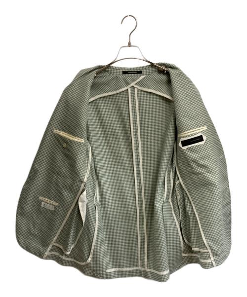 TAGLIATORE（タリアトーレ）TAGLIATORE (タリアトーレ) 千鳥柄テーラードジャケット グリーン サイズ:48の古着・服飾アイテム