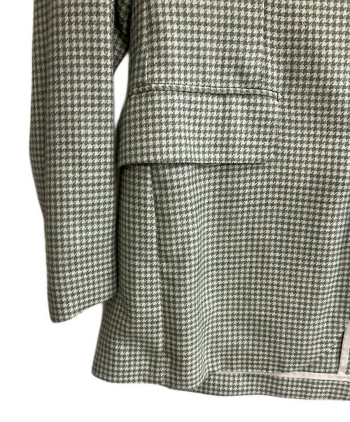 TAGLIATORE（タリアトーレ）TAGLIATORE (タリアトーレ) 千鳥柄テーラードジャケット グリーン サイズ:48の古着・服飾アイテム