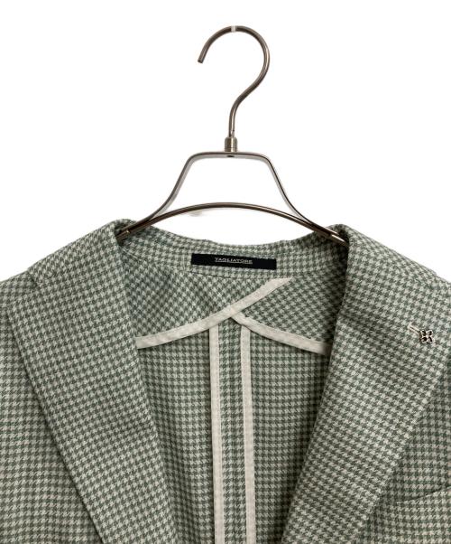 TAGLIATORE（タリアトーレ）TAGLIATORE (タリアトーレ) 千鳥柄テーラードジャケット グリーン サイズ:48の古着・服飾アイテム