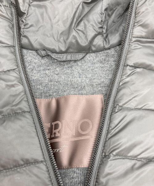 HERNO（ヘルノ）HERNO (ヘルノ) ライトダウン×ニット フーデッドブルゾン グレー サイズ:50の古着・服飾アイテム