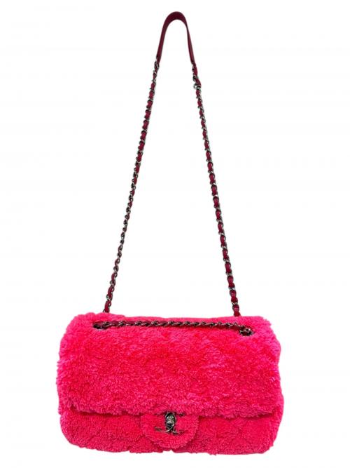CHANEL（シャネル）CHANEL (シャネル) パイルマトラッセ/シングルフラップ25/チェーンショルダーバッグ ピンクの古着・服飾アイテム