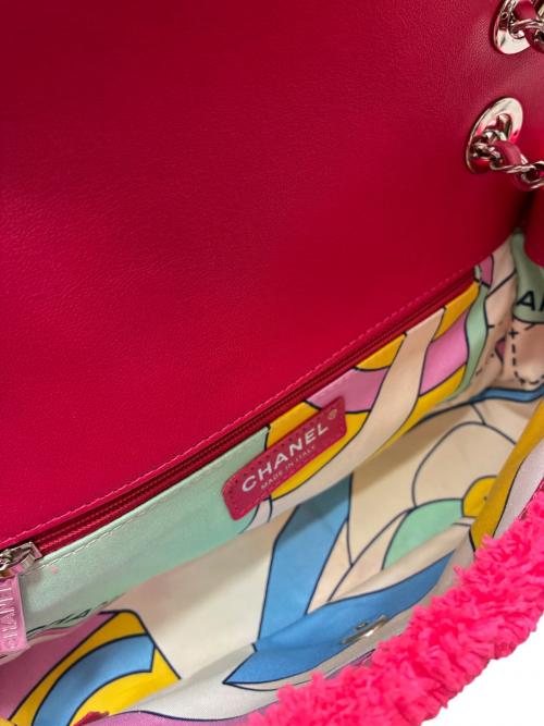 CHANEL（シャネル）CHANEL (シャネル) パイルマトラッセ/シングルフラップ25/チェーンショルダーバッグ ピンクの古着・服飾アイテム