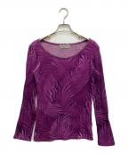 YOHJI YAMAMOTOヨウジヤマモト）の古着「フェザー柄ウールカットソー」｜パープル