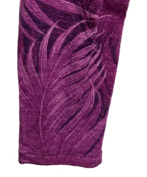 YOHJI YAMAMOTO（ヨウジヤマモト）YOHJI YAMAMOTO (ヨウジヤマモト) フェザー柄ウールカットソー パープル サイズ:2の古着・服飾アイテム