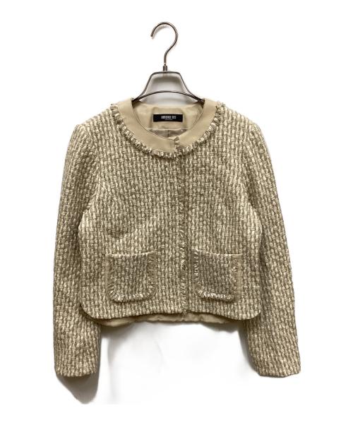 HIROKO BIS（ヒロコビス）HIROKO BIS (ヒロコビス) ファンシーツイードジャケット ベージュ サイズ:9の古着・服飾アイテム