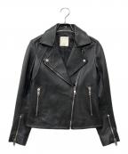 Sandroサンドロ）の古着「ラムレザーダブルライダースジャケット」｜ブラック