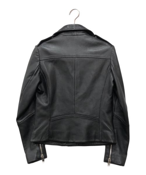 Sandro（サンドロ）Sandro (サンドロ) ラムレザーダブルライダースジャケット ブラックの古着・服飾アイテム