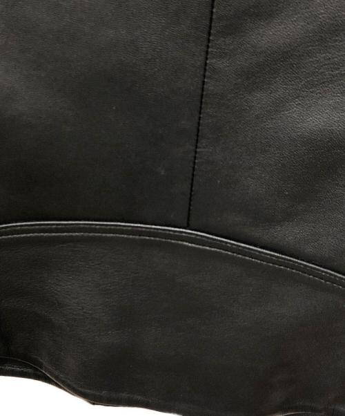 Sandro（サンドロ）Sandro (サンドロ) ラムレザーダブルライダースジャケット ブラックの古着・服飾アイテム