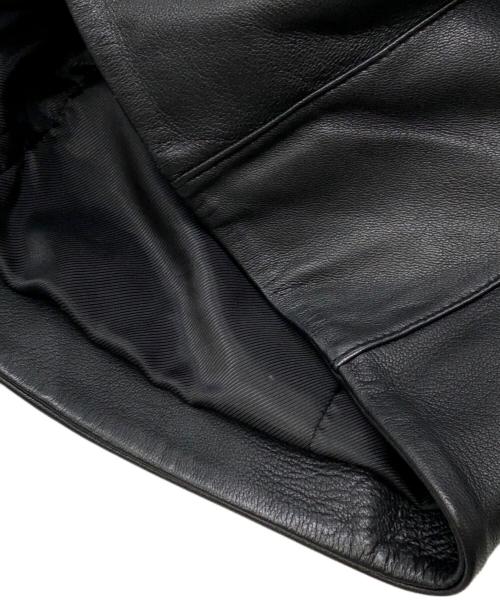 Sandro（サンドロ）Sandro (サンドロ) ラムレザーダブルライダースジャケット ブラックの古着・服飾アイテム