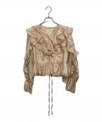 Apuweiser-richeアプワイザーリッシェ）の古着「シアーフリルブラウス」｜ベージュ