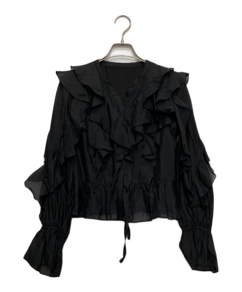 Apuweiser-riche（アプワイザーリッシェ）Apuweiser-riche (アプワイザーリッシェ) シアーフリルブラウス ブラック サイズ:1の古着・服飾アイテム