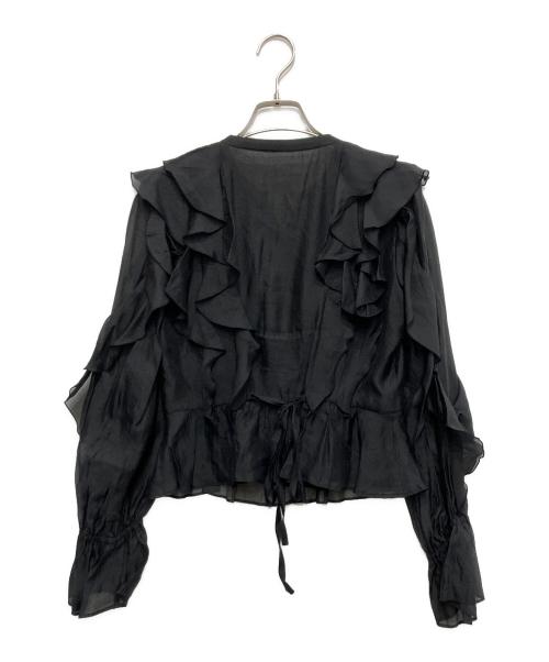 Apuweiser-riche（アプワイザーリッシェ）Apuweiser-riche (アプワイザーリッシェ) シアーフリルブラウス ブラック サイズ:1の古着・服飾アイテム