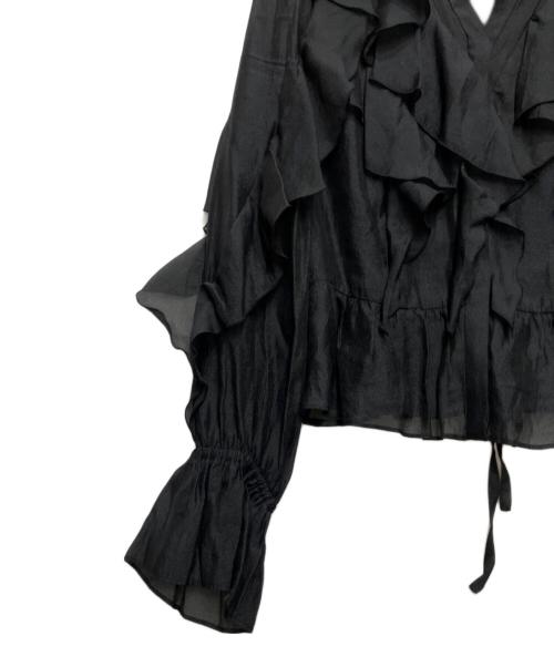 Apuweiser-riche（アプワイザーリッシェ）Apuweiser-riche (アプワイザーリッシェ) シアーフリルブラウス ブラック サイズ:1の古着・服飾アイテム