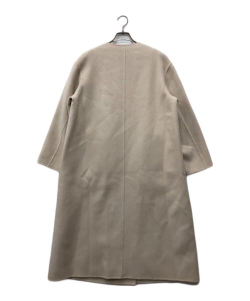 TOMORROW LAND（トゥモローランド）TOMORROW LAND (トゥモローランド) プレミアムウールリバーノーカラーコート ベージュ サイズ:36の古着・服飾アイテム