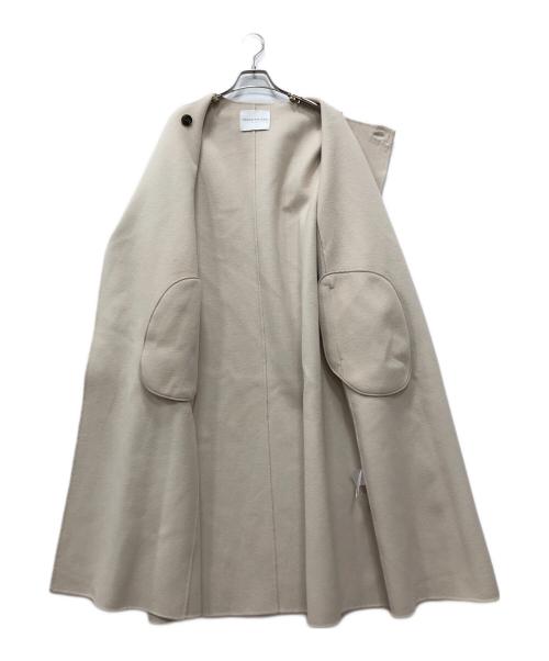 TOMORROW LAND（トゥモローランド）TOMORROW LAND (トゥモローランド) プレミアムウールリバーノーカラーコート ベージュ サイズ:36の古着・服飾アイテム