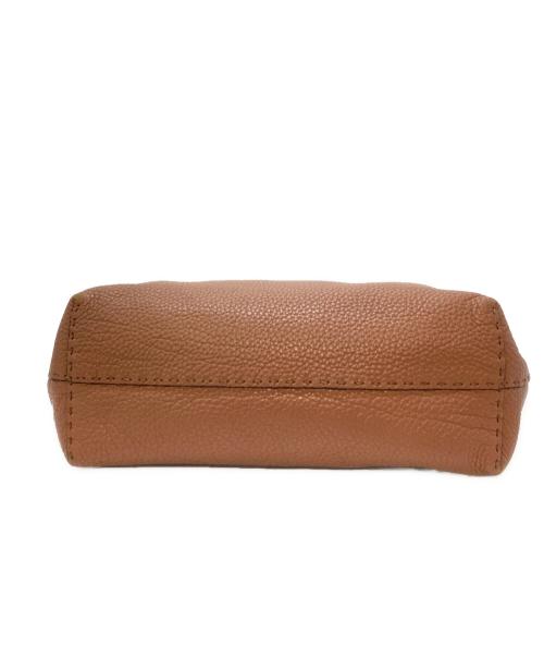 FENDI（フェンディ）FENDI (フェンディ) トートバッグ　レザーバッグ　スモールカルラ　セレリア ブラウン サイズ:実寸参照の古着・服飾アイテム