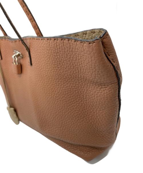 FENDI（フェンディ）FENDI (フェンディ) トートバッグ　レザーバッグ　スモールカルラ　セレリア ブラウン サイズ:実寸参照の古着・服飾アイテム