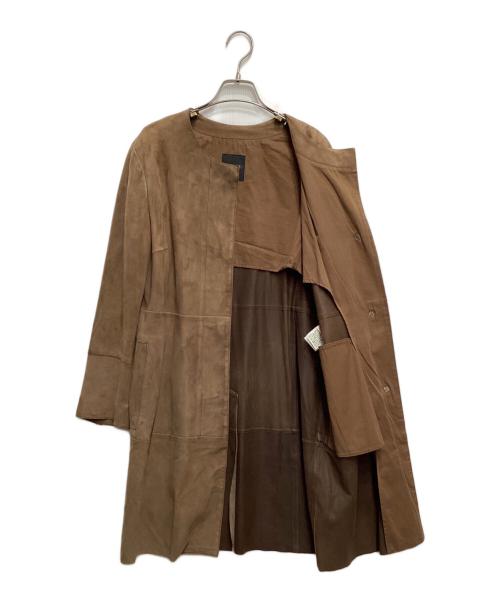 WEEKEND Max Mara（ウィークエンド マックスマーラ）WEEKEND Max Mara (ウィークエンド マックスマーラ) スエードノーカラーコート ブラウン サイズ:40の古着・服飾アイテム