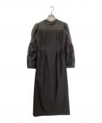 CELFORDセルフォード）の古着「フラワースリーブワンピース」｜ブラック