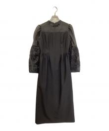 CELFORD（セルフォード）の古着「フラワースリーブワンピース」｜ブラック