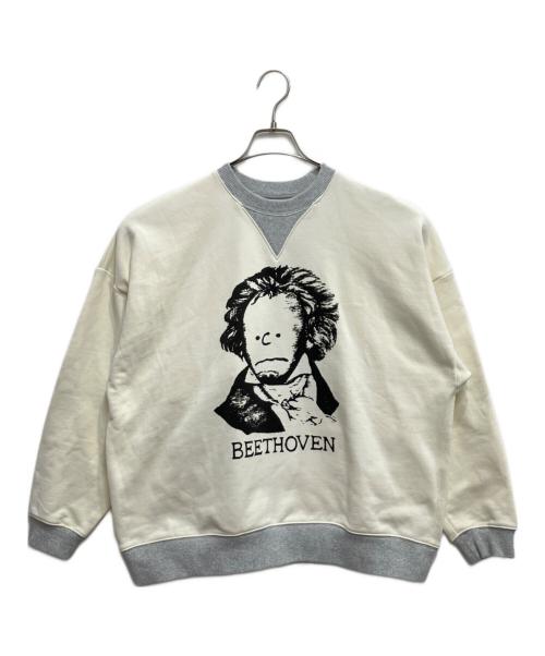 jieda（ジエダ）jieda (ジエダ) MONKEY TIME (モンキータイム) プリントスウェット アイボリー サイズ:1の古着・服飾アイテム