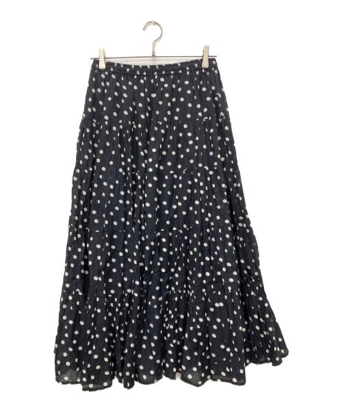 BEARDSLEY（ビアズリー）BEARDSLEY (ビアズリー) クリンクルドットスカート ネイビー サイズ:Freeの古着・服飾アイテム