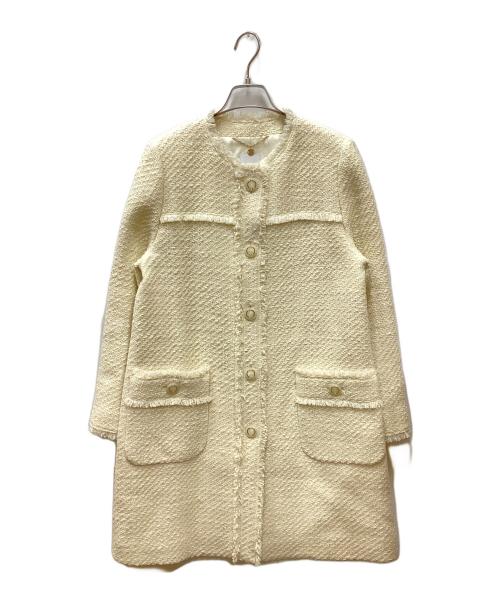 Loulou Willoughby（ルルウィルビー）Loulou Willoughby (ルルウィルビー) ジオリカラメツイードクルーコート アイボリー サイズ:2の古着・服飾アイテム