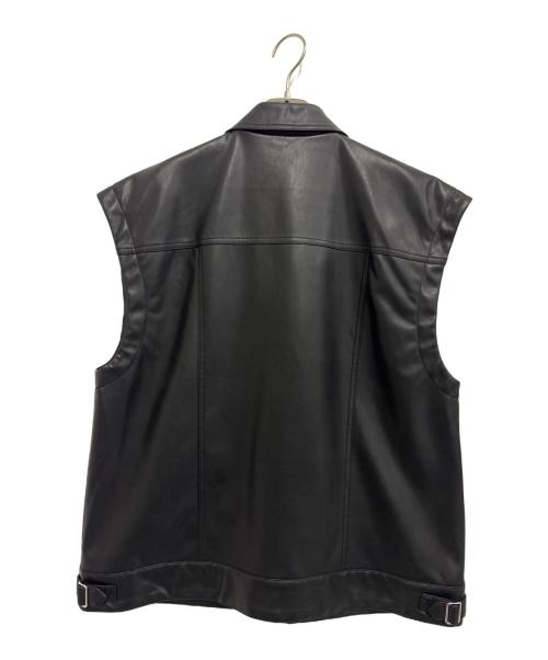 RAY BEAMS（レイ ビームス）RAY BEAMS (レイ ビームス) フェイクレザー フライト ベスト ブラック サイズ:ONE  SIZEの古着・服飾アイテム