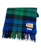 Traditional Weatherwearトラディショナルウェザーウェア）の古着「カシミヤチェックストール」｜ブルー