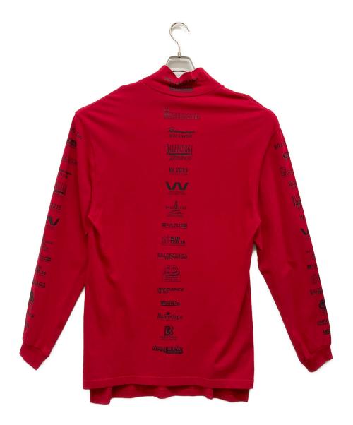 BALENCIAGA（バレンシアガ）BALENCIAGA (バレンシアガ) Multi Logo Turtle Neck Long Sleeve レッド サイズ:Sの古着・服飾アイテム