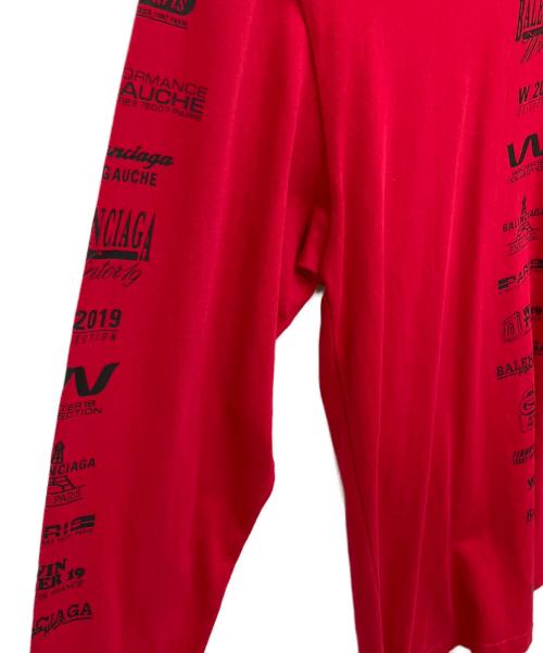 BALENCIAGA（バレンシアガ）BALENCIAGA (バレンシアガ) Multi Logo Turtle Neck Long Sleeve レッド サイズ:Sの古着・服飾アイテム