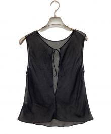 Plage（プラージュ）の古着「COTTON SILK SHEER N/S ブラウス」｜ブラック