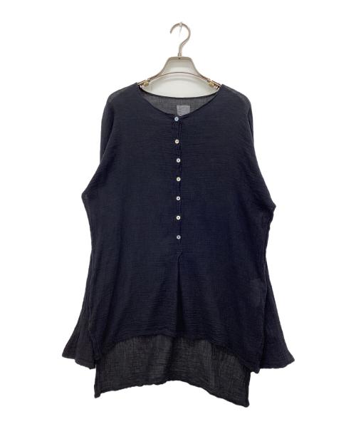 LES ATELIERS FRANCAIS DE CONFECTION（ル アトリエフランセ デ コンフェクション）LES ATELIERS FRANCAIS DE CONFECTION (ル アトリエフランセ デ コンフェクション) 別注 HENLY NECK L/SL シャツ ブラック サイズ:Freeの古着・服飾アイテム