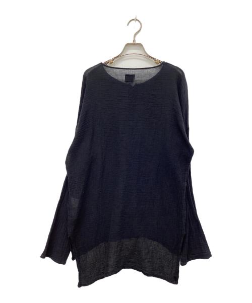 LES ATELIERS FRANCAIS DE CONFECTION（ル アトリエフランセ デ コンフェクション）LES ATELIERS FRANCAIS DE CONFECTION (ル アトリエフランセ デ コンフェクション) 別注 HENLY NECK L/SL シャツ ブラック サイズ:Freeの古着・服飾アイテム