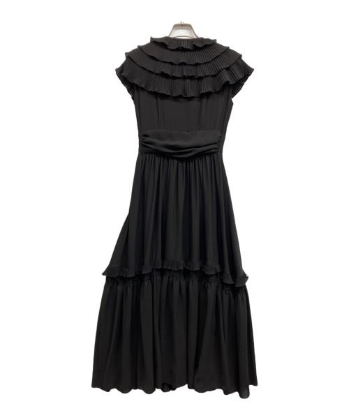 L'AUBE BLANC（ローブ ブラン）L'AUBE BLANC (ローブ ブラン) Pleats collar Chiffon Dress ブラック サイズ:Sの古着・服飾アイテム