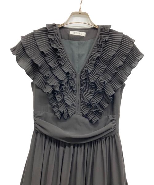 L'AUBE BLANC（ローブ ブラン）L'AUBE BLANC (ローブ ブラン) Pleats collar Chiffon Dress ブラック サイズ:Sの古着・服飾アイテム