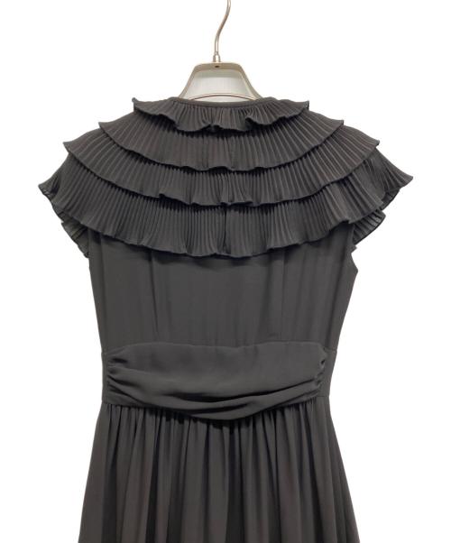 L'AUBE BLANC（ローブ ブラン）L'AUBE BLANC (ローブ ブラン) Pleats collar Chiffon Dress ブラック サイズ:Sの古着・服飾アイテム