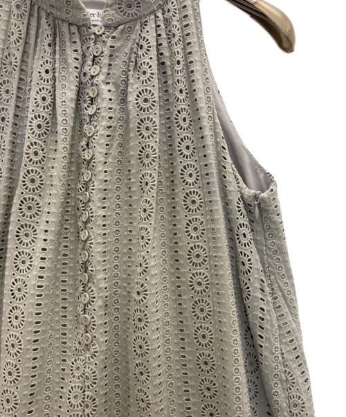 HER LIP TO（ハーリップトゥ）Her lip to (ハーリップトゥ) Lace-trimmed Belted Dress グレー サイズ:Sの古着・服飾アイテム