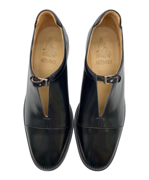 ARTESANOS（アルテサノス）ARTESANOS (アルテサノス) レザーベルト スリット ローファー ブラック サイズ:36の古着・服飾アイテム