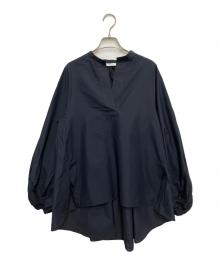 DOMELLE（ドメル）の古着「ギャザースリーブシャツ」｜ネイビー