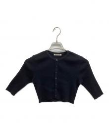 AURALEE（オーラリー）の古着「GIZA HIGH GAUGE RIB KNIT SHORT CARDIGAN」｜ブラック