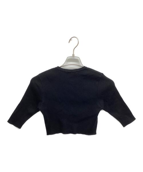 AURALEE（オーラリー）AURALEE (オーラリー) GIZA HIGH GAUGE RIB KNIT SHORT CARDIGAN ブラック サイズ:1の古着・服飾アイテム