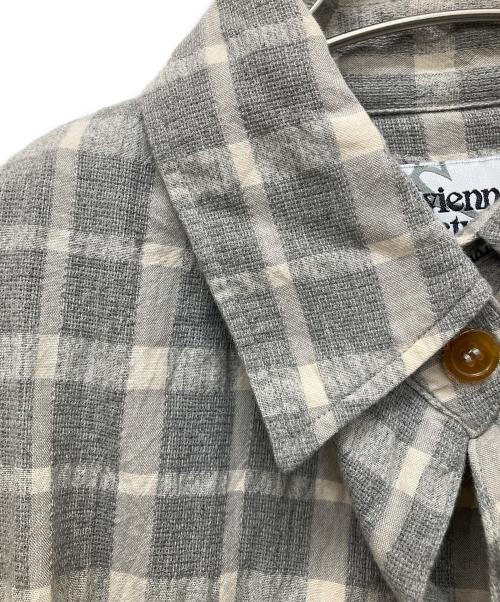 Vivienne Westwood man（ヴィヴィアン ウェストウッド マン）Vivienne Westwood man (ヴィヴィアン ウェストウッド マン) 変形デザインロングシャツ グレー サイズ:46の古着・服飾アイテム