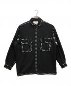 amokアモク）の古着「LASER STITCH SHIRTS」｜ブラック