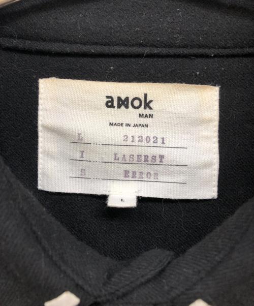 amok（アモク）amok (アモク) LASER STITCH SHIRTS ブラック サイズ:Lの古着・服飾アイテム
