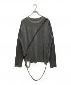 HYEIN SEOヘインソ）の古着「SLASHED LONG SLEEVEカットソー」｜ブラック